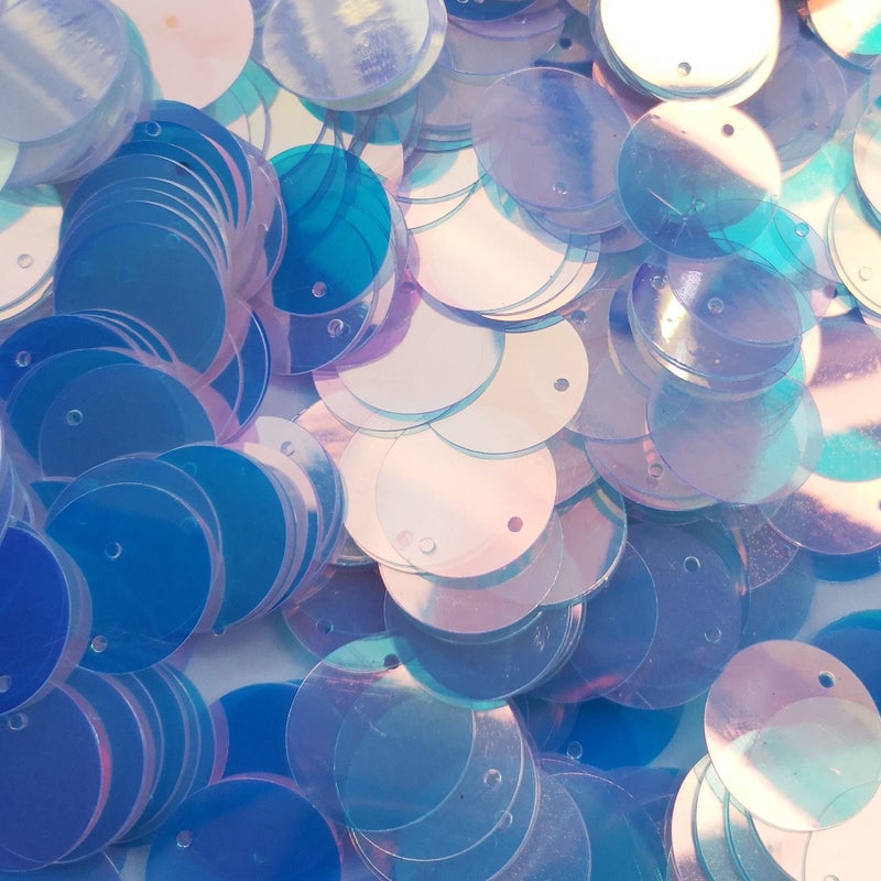 Towonder Flat Round Sequin Paillettes Iridescent Transparent Loose Sequins Crystal Iridescent Spangles for DIY Crafts, Embroidery 200pack - Image 1